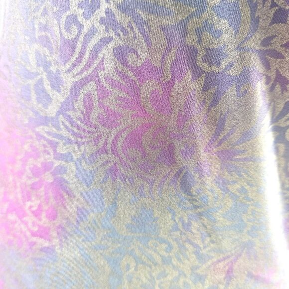 Vtg 80s Rose Marie Reid Rose Purple Pink Shimmery Silver Halter Swimsuit S/M/10 - Picture 4 of 16